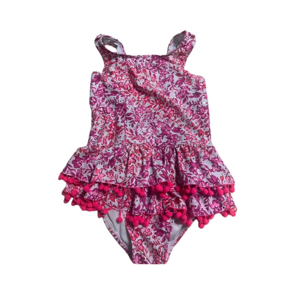Floral Pink Ruffle Swimsuit